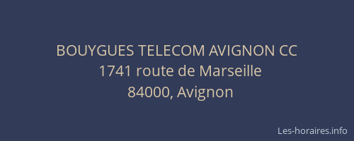 BOUYGUES TELECOM AVIGNON CC