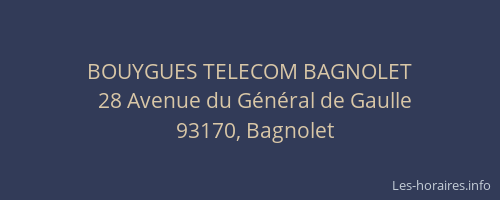 BOUYGUES TELECOM BAGNOLET