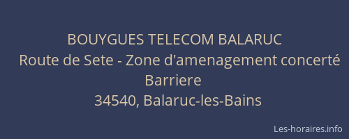 BOUYGUES TELECOM BALARUC