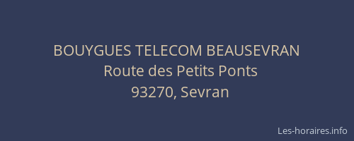 BOUYGUES TELECOM BEAUSEVRAN