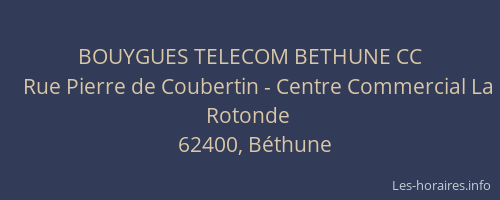 BOUYGUES TELECOM BETHUNE CC