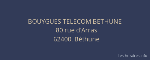 BOUYGUES TELECOM BETHUNE