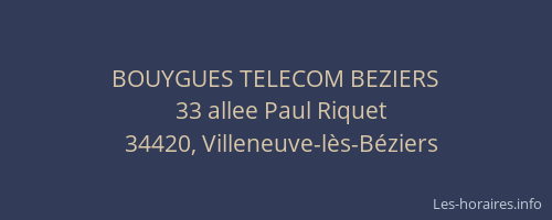 BOUYGUES TELECOM BEZIERS