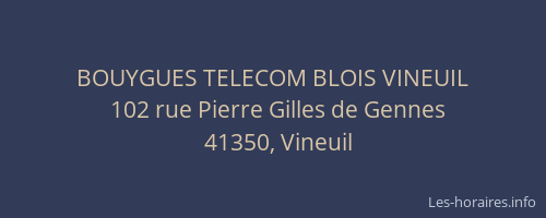 BOUYGUES TELECOM BLOIS VINEUIL