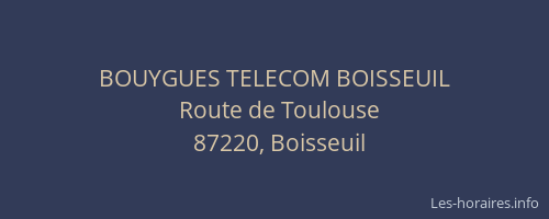 BOUYGUES TELECOM BOISSEUIL