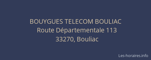 BOUYGUES TELECOM BOULIAC
