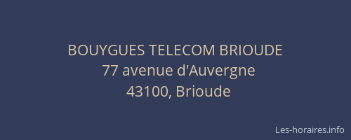 BOUYGUES TELECOM BRIOUDE