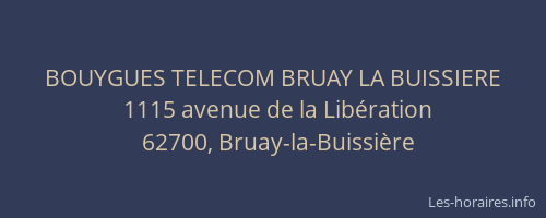 BOUYGUES TELECOM BRUAY LA BUISSIERE