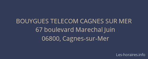 BOUYGUES TELECOM CAGNES SUR MER