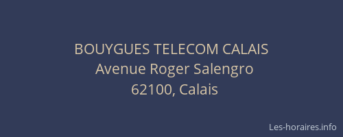 BOUYGUES TELECOM CALAIS