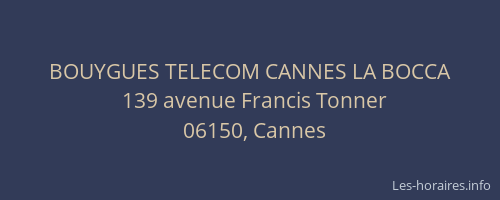 BOUYGUES TELECOM CANNES LA BOCCA