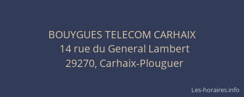 BOUYGUES TELECOM CARHAIX