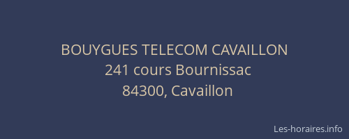 BOUYGUES TELECOM CAVAILLON