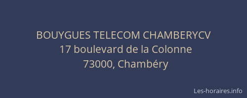 BOUYGUES TELECOM CHAMBERYCV