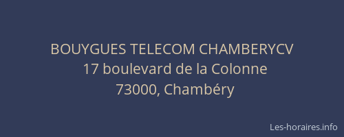 BOUYGUES TELECOM CHAMBERYCV