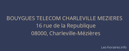 BOUYGUES TELECOM CHARLEVILLE MEZIERES
