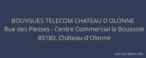 BOUYGUES TELECOM CHATEAU D OLONNE