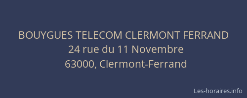 BOUYGUES TELECOM CLERMONT FERRAND