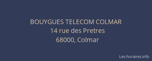 BOUYGUES TELECOM COLMAR