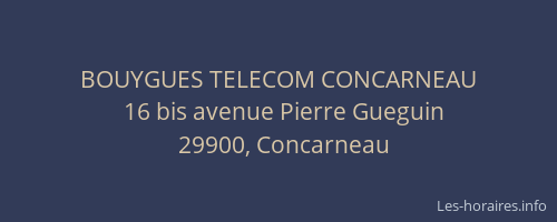 BOUYGUES TELECOM CONCARNEAU