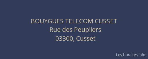 BOUYGUES TELECOM CUSSET