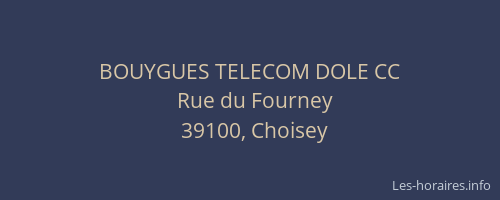 BOUYGUES TELECOM DOLE CC