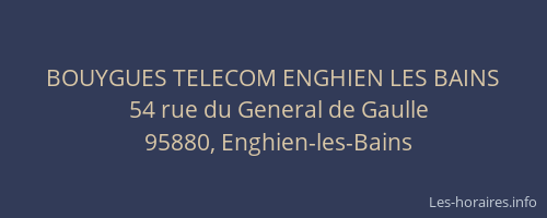 BOUYGUES TELECOM ENGHIEN LES BAINS