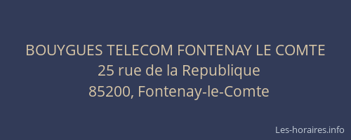 BOUYGUES TELECOM FONTENAY LE COMTE