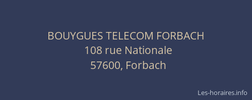 BOUYGUES TELECOM FORBACH
