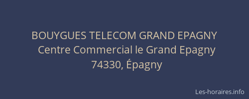 BOUYGUES TELECOM GRAND EPAGNY