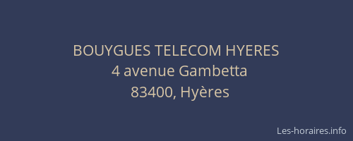 BOUYGUES TELECOM HYERES