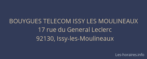 BOUYGUES TELECOM ISSY LES MOULINEAUX