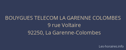 BOUYGUES TELECOM LA GARENNE COLOMBES