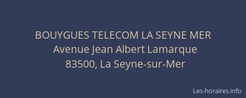 BOUYGUES TELECOM LA SEYNE MER