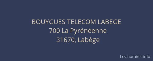 BOUYGUES TELECOM LABEGE