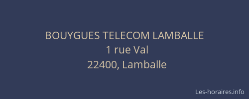 BOUYGUES TELECOM LAMBALLE