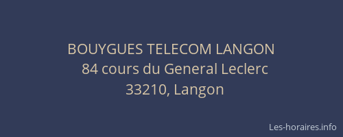 BOUYGUES TELECOM LANGON