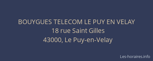 BOUYGUES TELECOM LE PUY EN VELAY