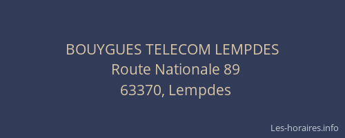 BOUYGUES TELECOM LEMPDES