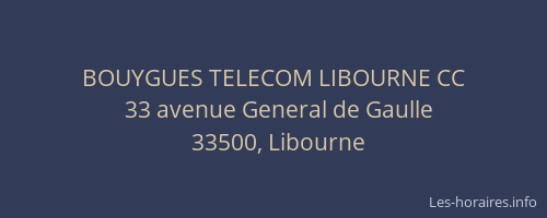 BOUYGUES TELECOM LIBOURNE CC