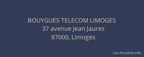 BOUYGUES TELECOM LIMOGES