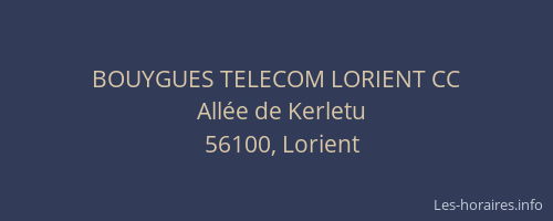 BOUYGUES TELECOM LORIENT CC