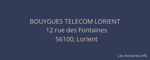 BOUYGUES TELECOM LORIENT