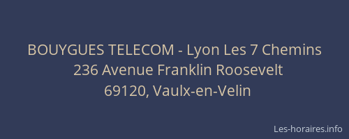 BOUYGUES TELECOM - Lyon Les 7 Chemins