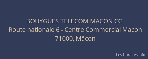 BOUYGUES TELECOM MACON CC