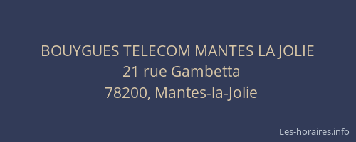 BOUYGUES TELECOM MANTES LA JOLIE