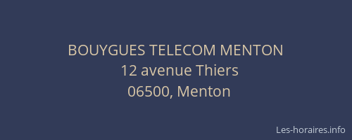 BOUYGUES TELECOM MENTON