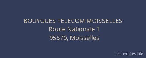 BOUYGUES TELECOM MOISSELLES