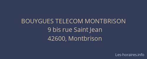 BOUYGUES TELECOM MONTBRISON