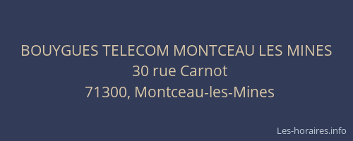 BOUYGUES TELECOM MONTCEAU LES MINES